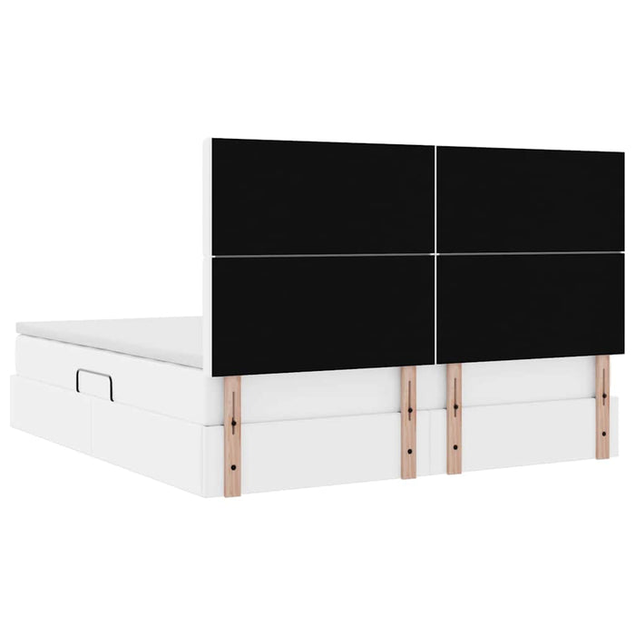 Pat cu storage cu saltea Alb pur 160 x 200 cm Piele artificială - WALTI WALTI
