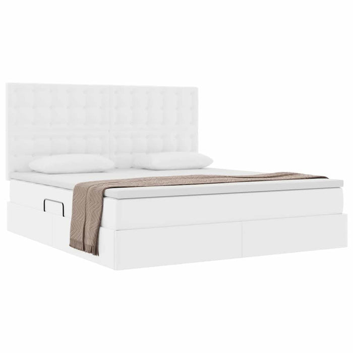 Pat cu storage cu saltea Alb pur 160 x 200 cm Piele artificială - WALTI WALTI