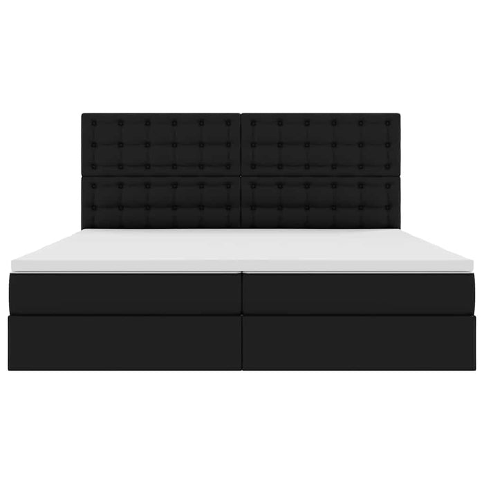 Pat cu storage cu saltea Negru 200 x 200 cm Piele artificială - WALTI WALTI