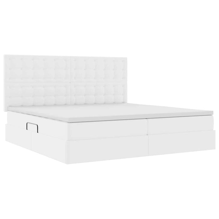Pat cu storage cu saltea Alb pur 200 x 200 cm Piele artificială - WALTI WALTI