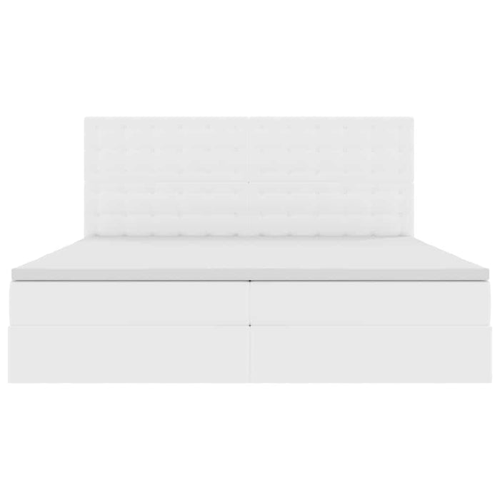 Pat cu storage cu saltea Alb pur 200 x 200 cm Piele artificială - WALTI WALTI