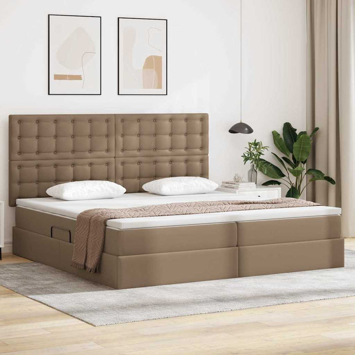 Pat cu storage Cappuccino 200 x 200 cm Piele artificială - WALTI WALTI