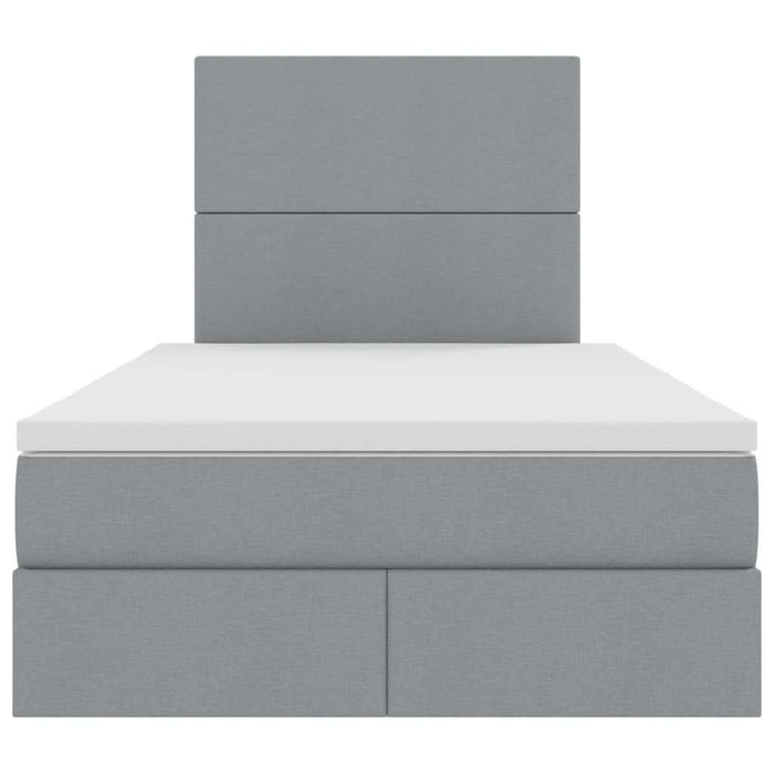 Pat cu storage Gri deschis 120 x 200 cm Piele artificială - WALTI WALTI