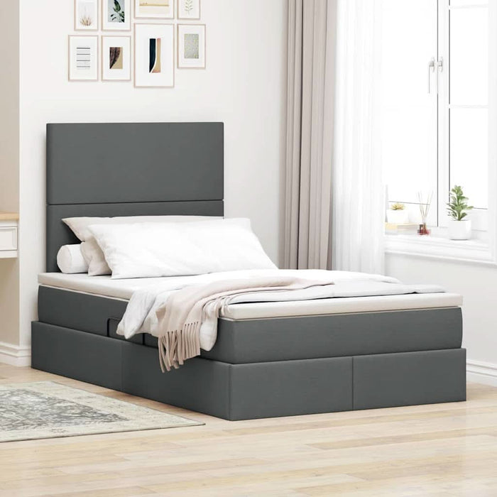 Pat cu storage Gri închis 120 x 200 cm Piele artificială - WALTI WALTI