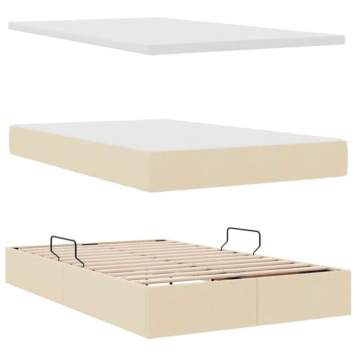 Pat cu storage cu saltea Creme 120 x 200 cm Piele artificială - WALTI WALTI