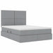 Pat cu storage Gri deschis 140 x 190 cm Piele artificială - WALTI WALTI