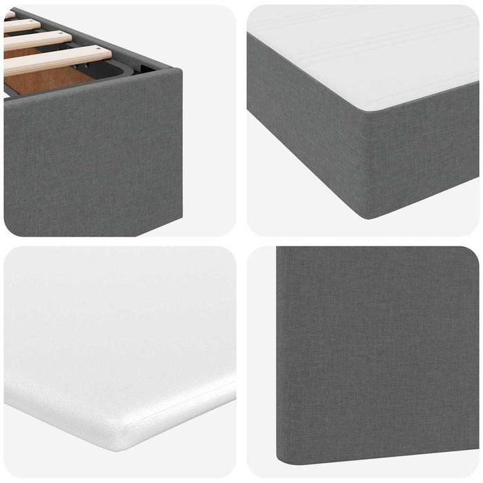 Pat cu storage Gri închis 140 x 190 cm Piele artificială - WALTI WALTI