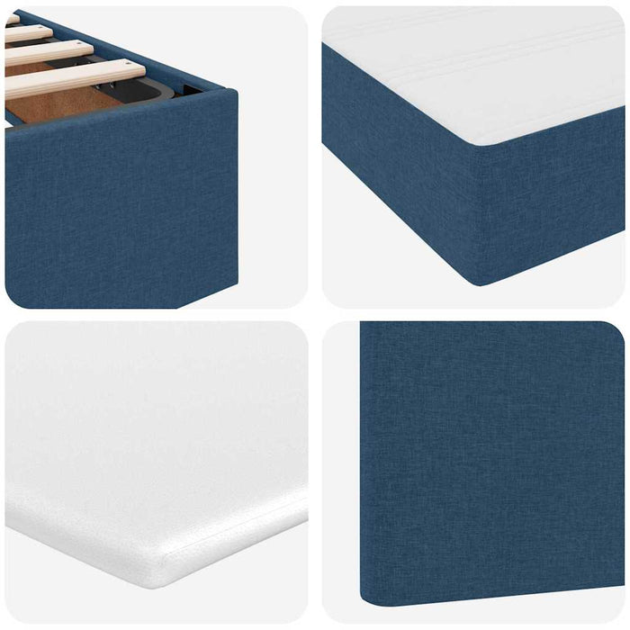 Pat cu storage albastru 140 x 190 cm Piele artificială - WALTI WALTI