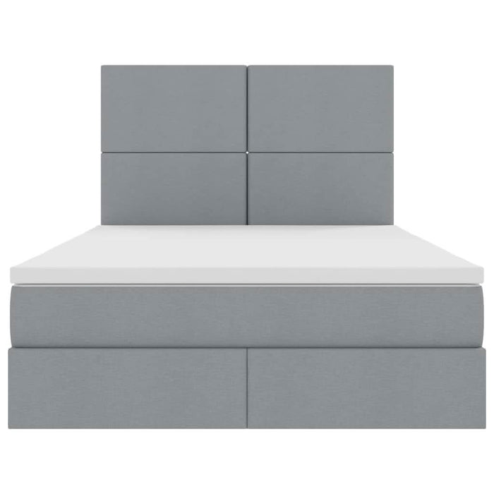 Pat cu storage Gri deschis 140 x 200 cm Piele artificială - WALTI WALTI