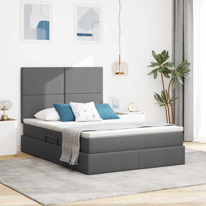 Pat cu storage Gri închis 140 x 200 cm Piele artificială - WALTI WALTI