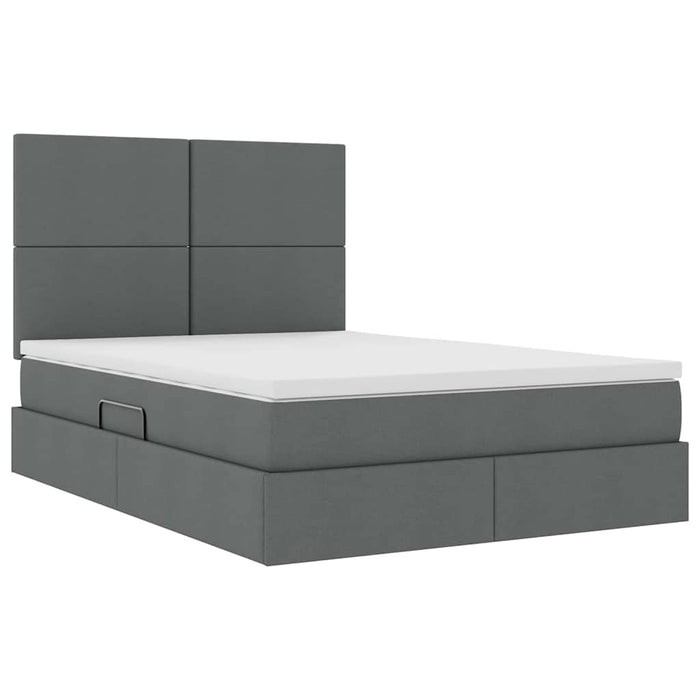 Pat cu storage Gri închis 140 x 200 cm Piele artificială - WALTI WALTI