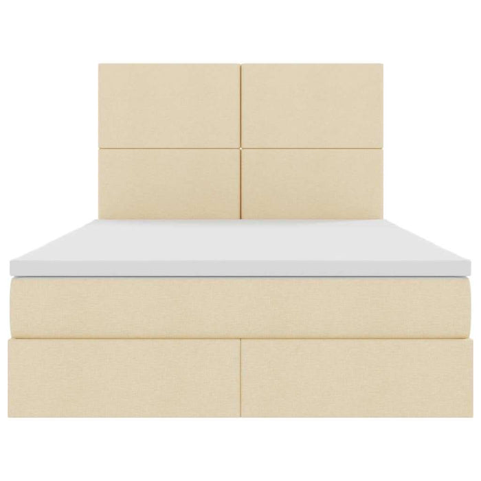 Pat cu storage cu saltea Creme 140 x 200 cm Piele artificială - WALTI WALTI
