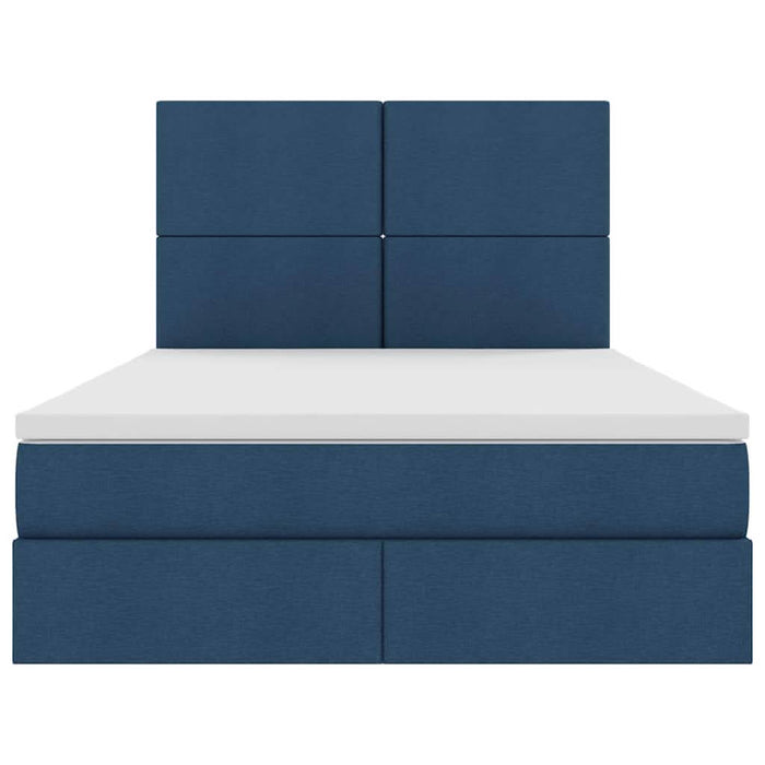 Pat cu storage albastru 140 x 200 cm Piele artificială - WALTI WALTI