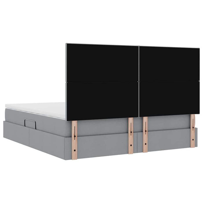 Pat cu storage Gri deschis 160 x 200 cm Piele artificială - WALTI WALTI