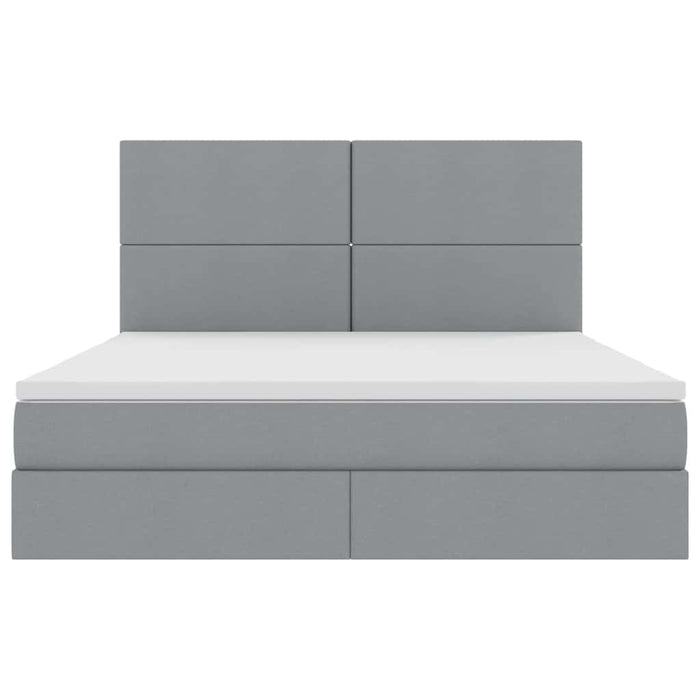 Pat cu storage Gri deschis 160 x 200 cm Piele artificială - WALTI WALTI