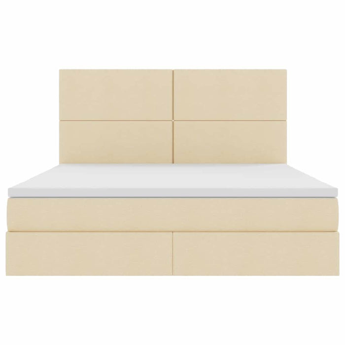 Pat cu storage cu saltea Creme 160 x 200 cm Piele artificială - WALTI WALTI