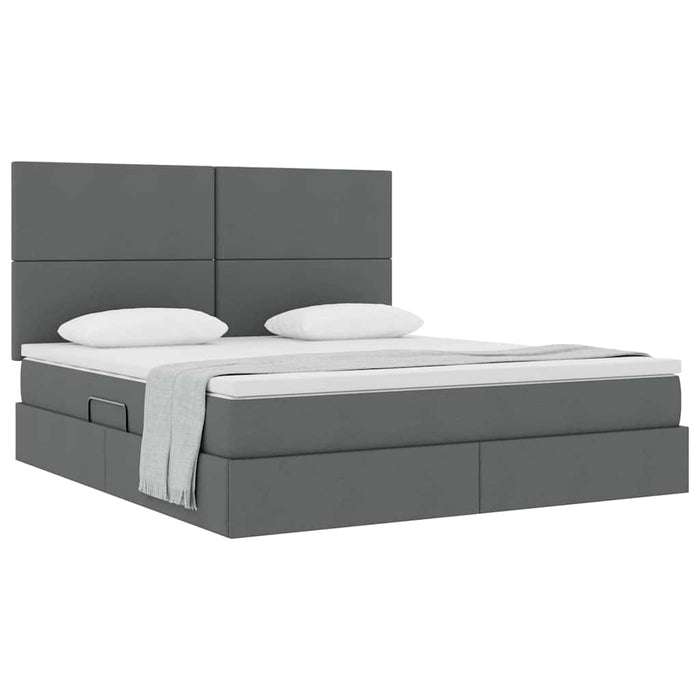 Pat cu storage Gri închis 180 x 200 cm Piele artificială - WALTI WALTI