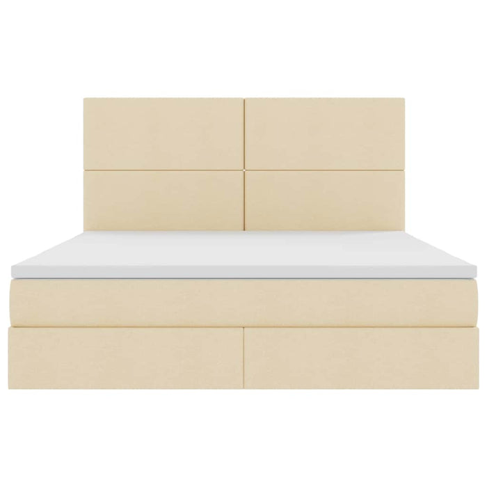 Pat cu storage cu saltea Creme 180 x 200 cm Piele artificială - WALTI WALTI