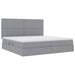 Pat cu storage Gri deschis 200 x 200 cm Piele artificială - WALTI WALTI