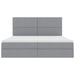 Pat cu storage Gri deschis 200 x 200 cm Piele artificială - WALTI WALTI