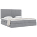 Pat cu storage Gri deschis 200 x 200 cm Piele artificială - WALTI WALTI