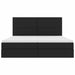 Pat cu storage cu saltea Negru 200 x 200 cm Piele artificială - WALTI WALTI