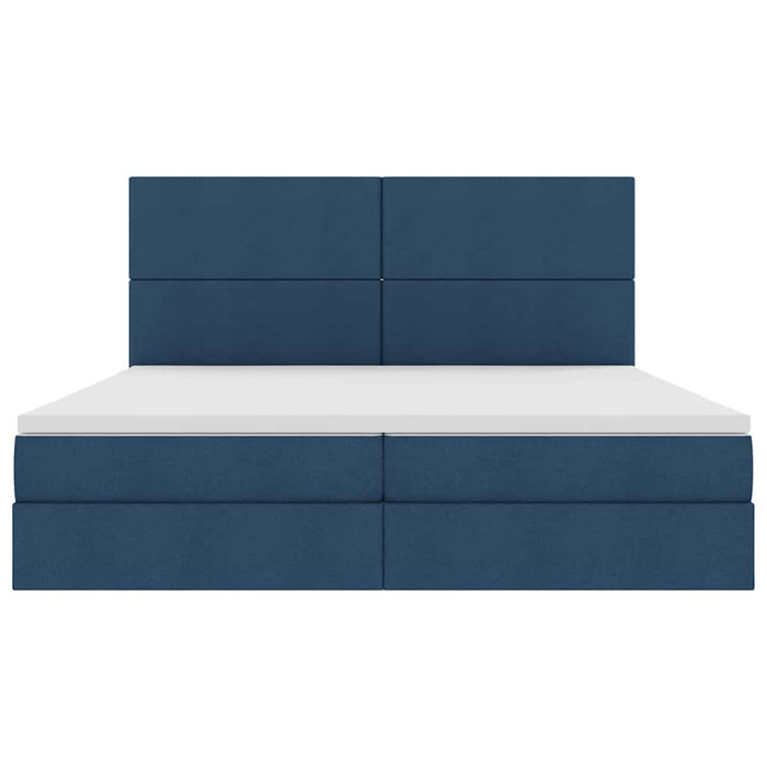 Pat cu saltea și spațiu de depozitare albastru 200 x 200 cm - WALTI WALTI