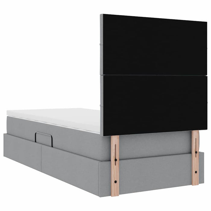 Pat cu saltea și spațiu de depozitare Gri deschis 90 x 200 cm - WALTI WALTI