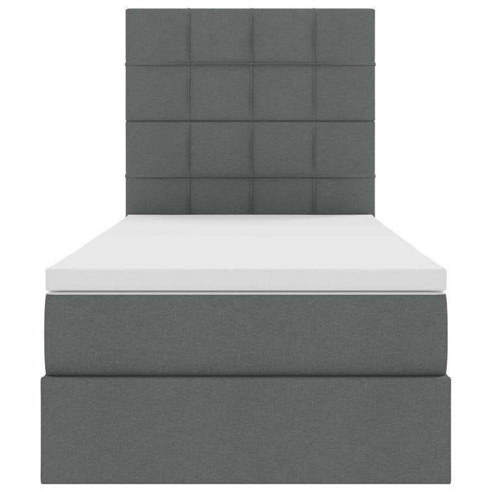 Pat cu saltea și spațiu de depozitare Gri închis 100 x 200 cm - WALTI WALTI