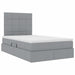 Pat cu storage Gri deschis 120 x 190 cm Piele artificială - WALTI WALTI