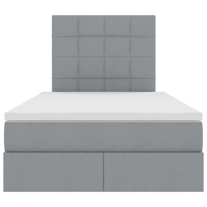 Pat cu storage Gri deschis 120 x 190 cm Piele artificială - WALTI WALTI