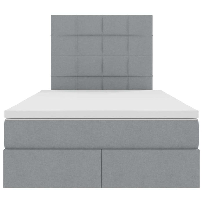 Pat cu storage Gri deschis 120 x 200 cm Piele artificială - WALTI WALTI