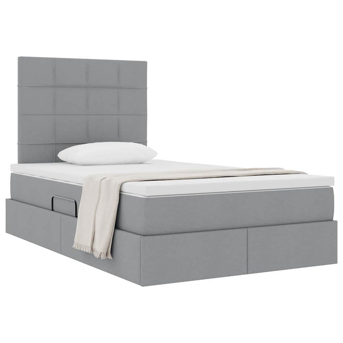 Pat cu storage Gri deschis 120 x 200 cm Piele artificială - WALTI WALTI