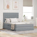 Pat cu storage Gri deschis 140 x 190 cm Piele artificială - WALTI WALTI