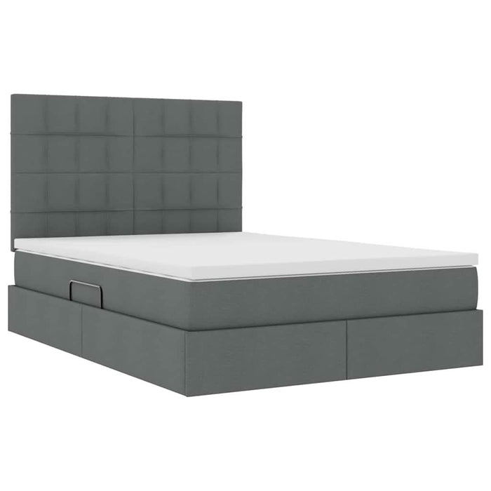 Pat cu storage Gri închis 140 x 190 cm Piele artificială - WALTI WALTI