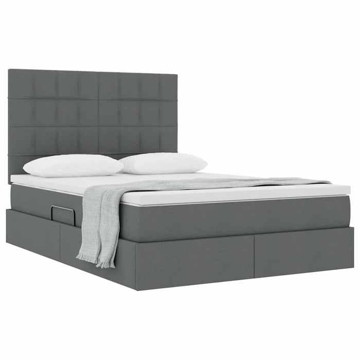 Pat cu storage Gri închis 140 x 190 cm Piele artificială - WALTI WALTI