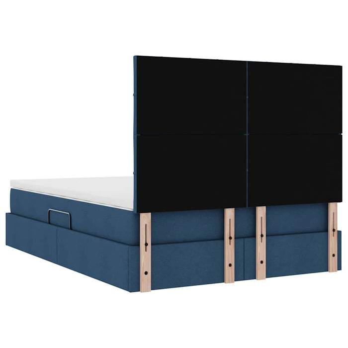 Pat cu storage albastru 140 x 190 cm Piele artificială - WALTI WALTI