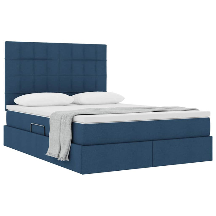 Pat cu storage albastru 140 x 190 cm Piele artificială - WALTI WALTI