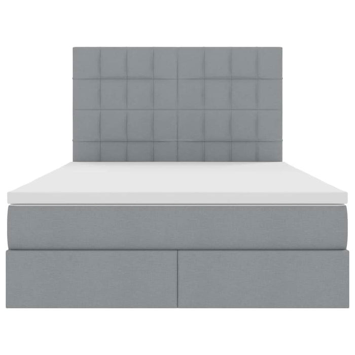 Pat cu storage Gri deschis 140 x 200 cm Piele artificială - WALTI WALTI