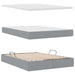 Pat cu storage Gri deschis 140 x 200 cm Piele artificială - WALTI WALTI