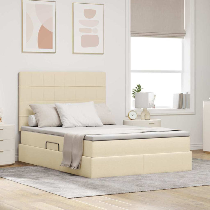 Pat cu storage cu saltea Creme 140 x 200 cm Piele artificială - WALTI WALTI