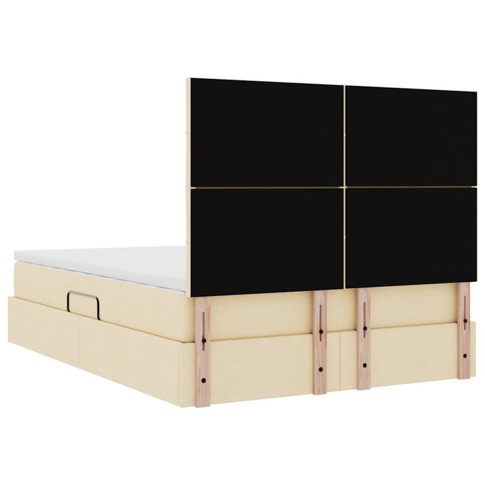 Pat cu storage cu saltea Creme 140 x 200 cm Piele artificială - WALTI WALTI