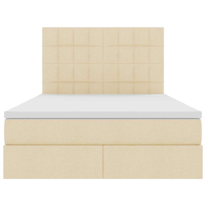Pat cu storage cu saltea Creme 140 x 200 cm Piele artificială - WALTI WALTI