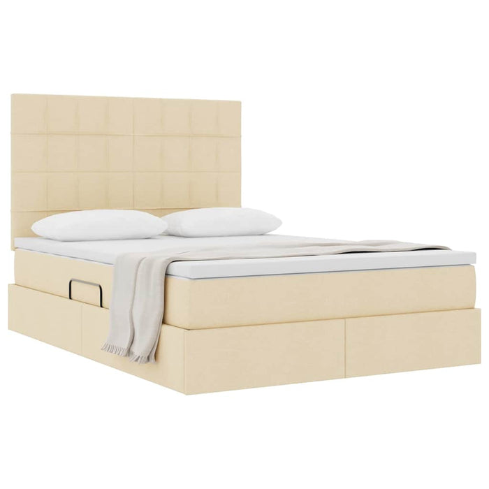 Pat cu storage cu saltea Creme 140 x 200 cm Piele artificială - WALTI WALTI