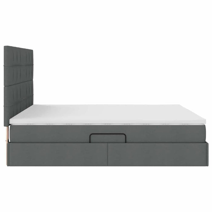 Pat cu storage Gri închis 160 x 200 cm Piele artificială - WALTI WALTI