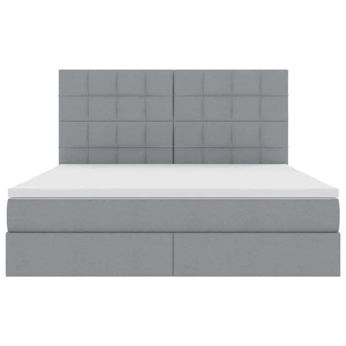 Pat cu storage Gri deschis 180 x 200 cm Piele artificială - WALTI WALTI