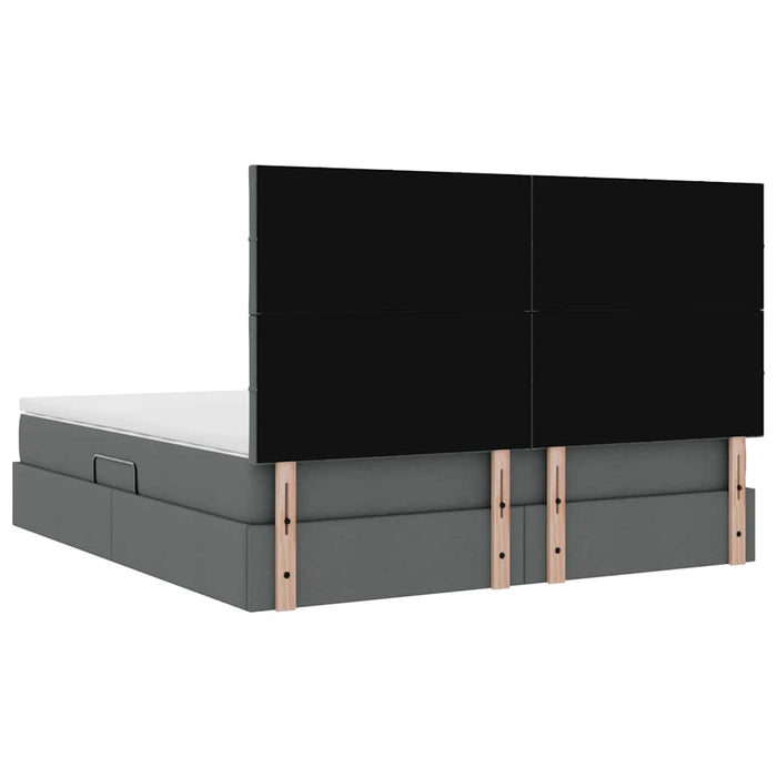 Pat cu saltea și spațiu de depozitare Gri închis 180 x 200 cm - WALTI WALTI
