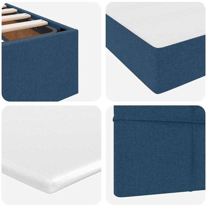 Pat cu storage albastru 180 x 200 cm Piele artificială - WALTI WALTI