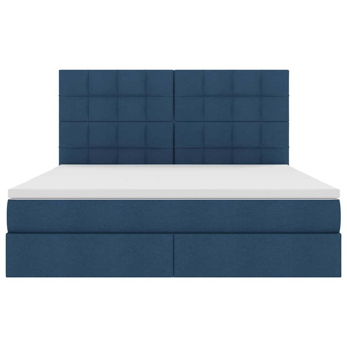 Pat cu storage albastru 180 x 200 cm Piele artificială - WALTI WALTI