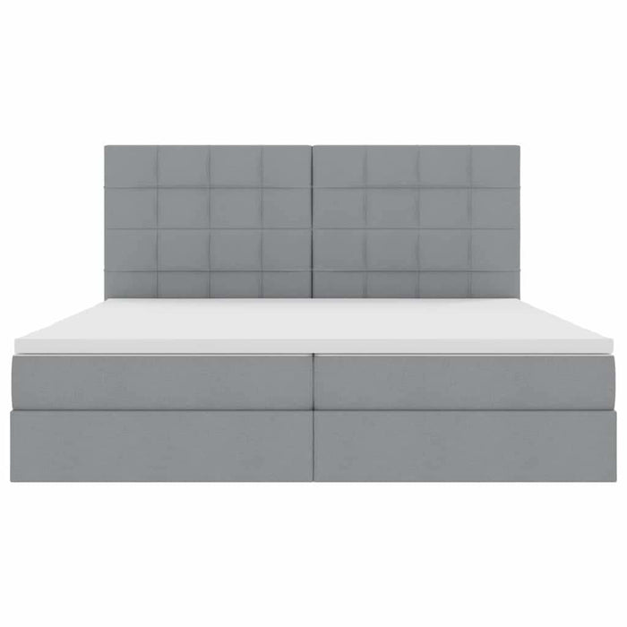 Pat cu storage Gri deschis 200 x 200 cm Piele artificială - WALTI WALTI
